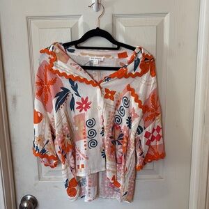 Free People Look-Alike Multicolor Floral Blouse